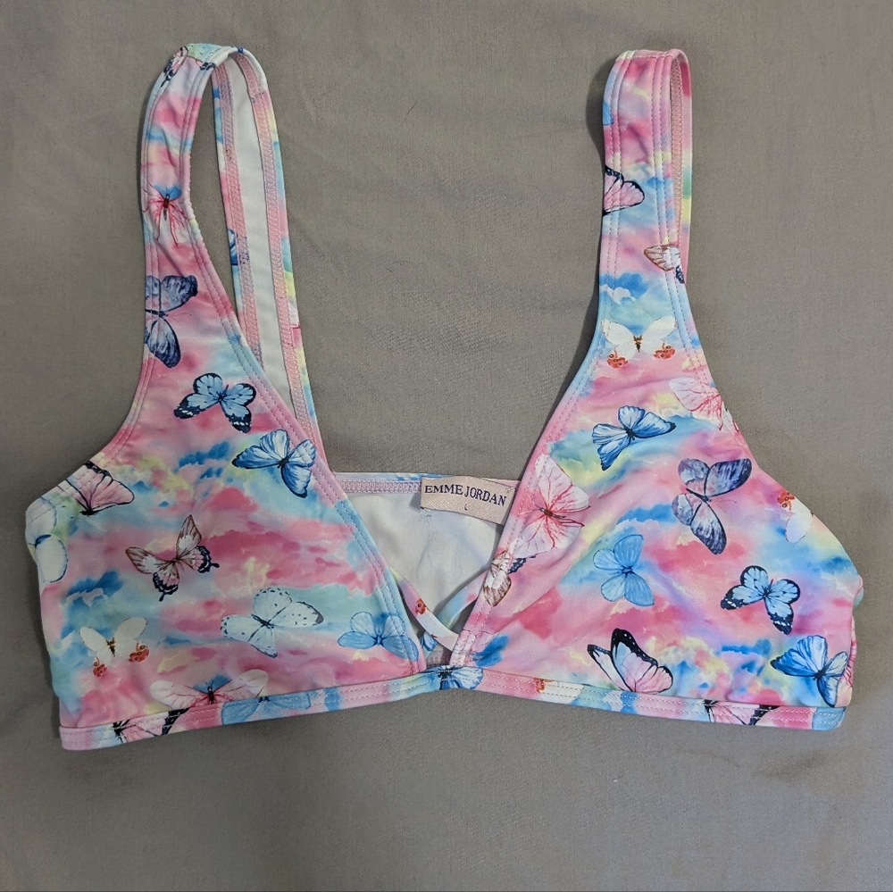 Emme Jordan Butterfly Bikini Top Size L